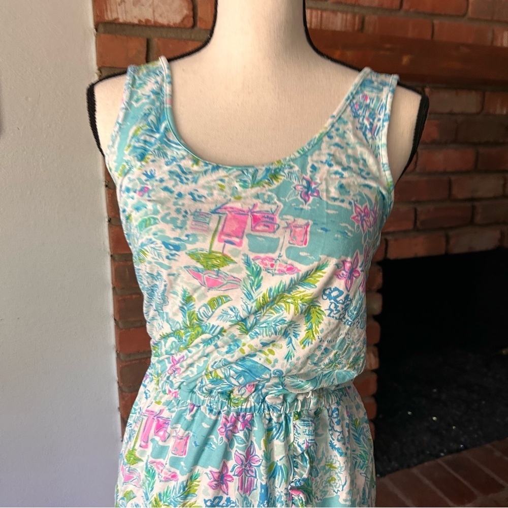 Lilly Pulitzer Annalee Ruffle Skirt Romper in What A Lovely Place Sz S - Picture 3 of 7